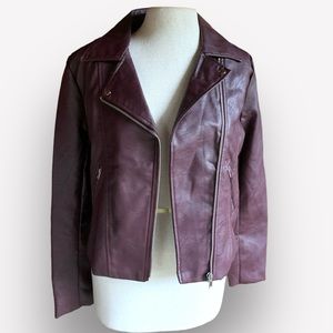 LOVE TREE I Faux Leather Embroidered Moto Jacket “Dreamers”